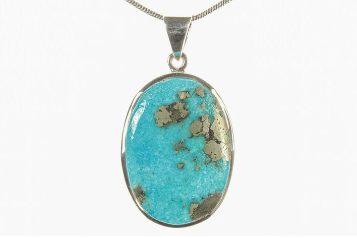 Persian Turquoise Pendant (Necklace) - Sterling Silver #279290
